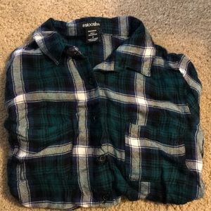 Blue & Green Lightweight Plaid Long-Sleeve Shirt